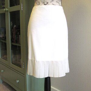 White House/Black Market Ivory Dress Skirt w/Chiffon Pleat, Size 6